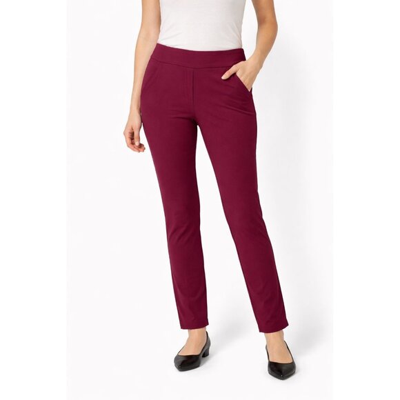 Dalia Pants - NWT Dalia Women’s Pull-on Ponte Pant, Mid-Rise Narrow Leg, Size S, Ruby